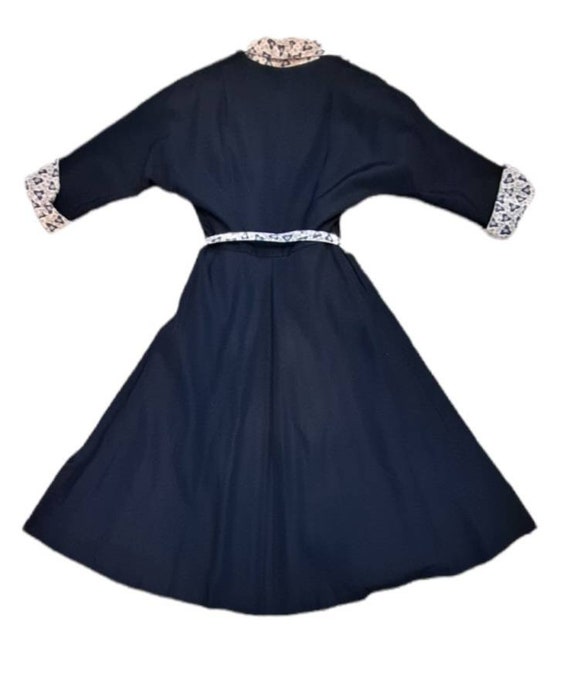 1950s Princess Coat with Dress Set Navy Blue Fail… - image 2