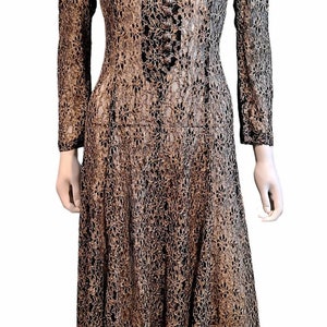1990s Witchy Grunge Sheer Lace Corset Tie Back Midi Dress