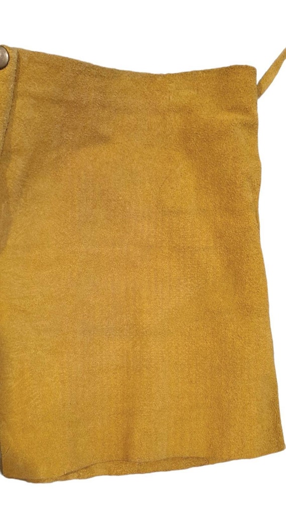 1970s Suede Mustard Yellow  Hot Pants Low Rise Sh… - image 6