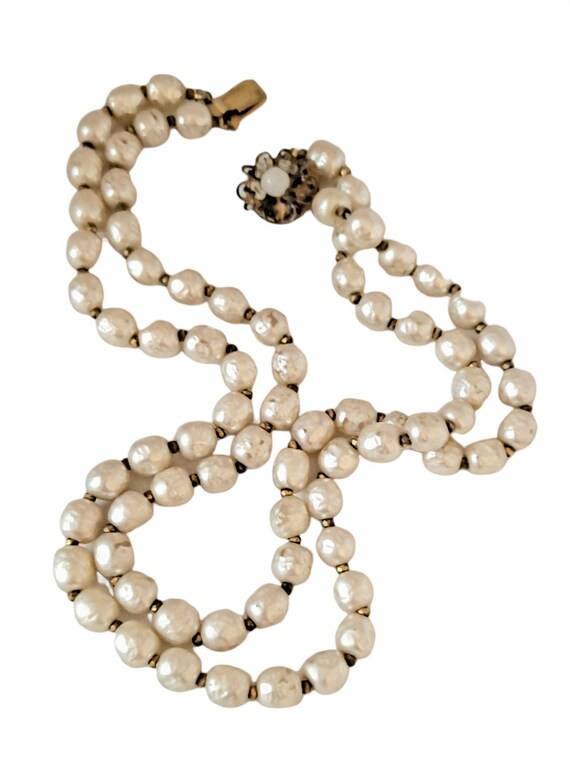 Miriam Haskell Baroque Pearl Multi Double Strand … - image 3