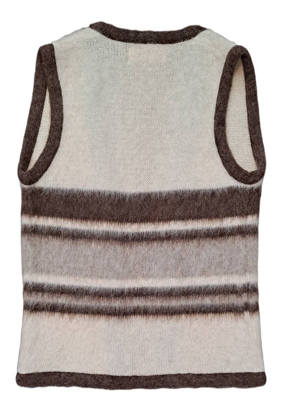 Icelandic Open Front Striped Wool Sweater Vest - image 2