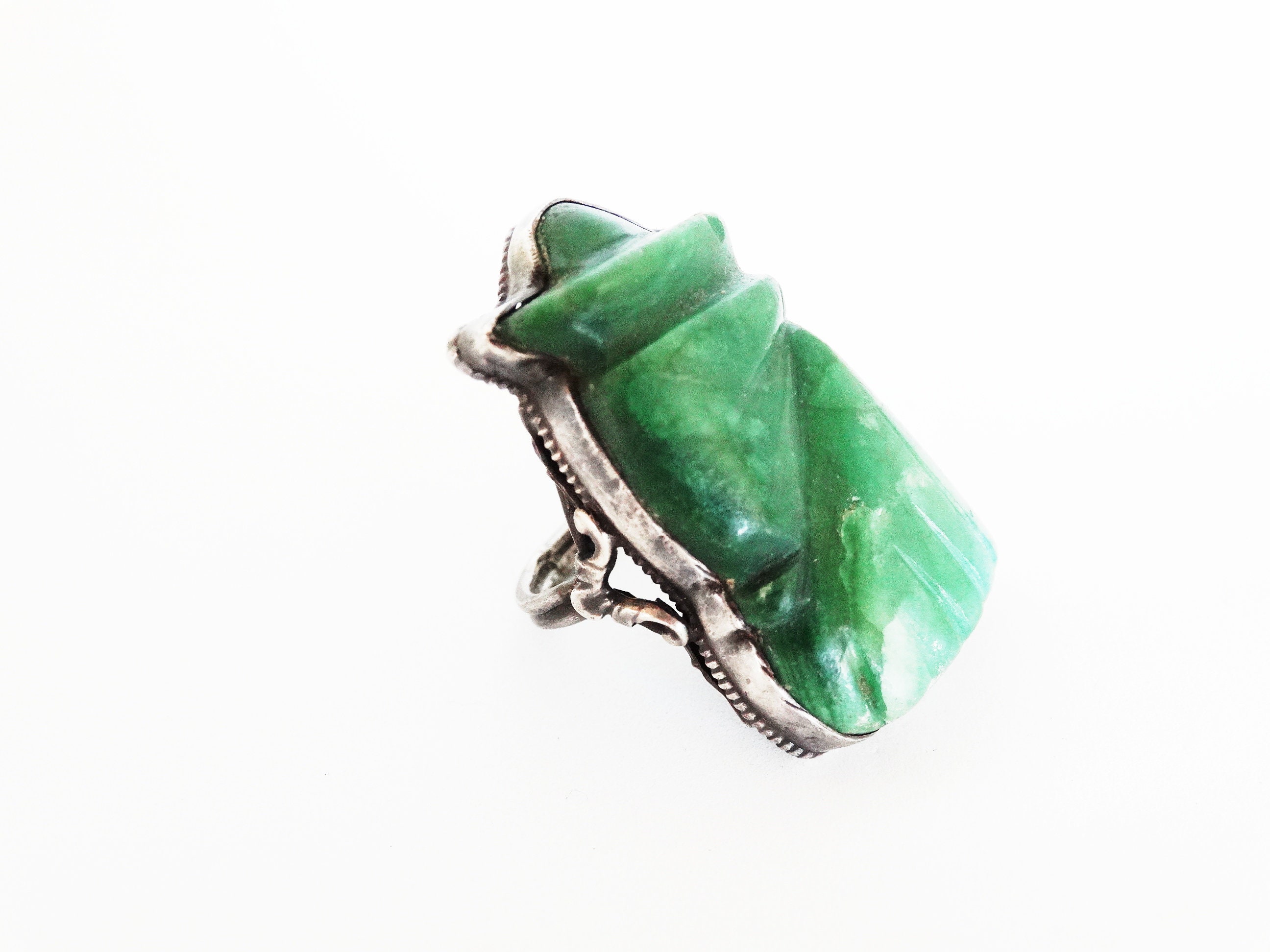 1950s Mexican Sterling Silver and Carved Green Onyx Statement - Etsy