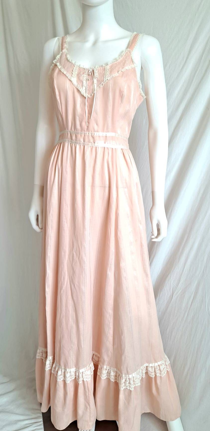 Vintage Gunne Sax Prairie Maxi Dress Lace Trim Peasant Dress Jessica ...
