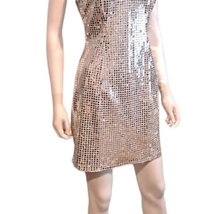 Silver Sequined Short Club Wear Party Dress by Roberta