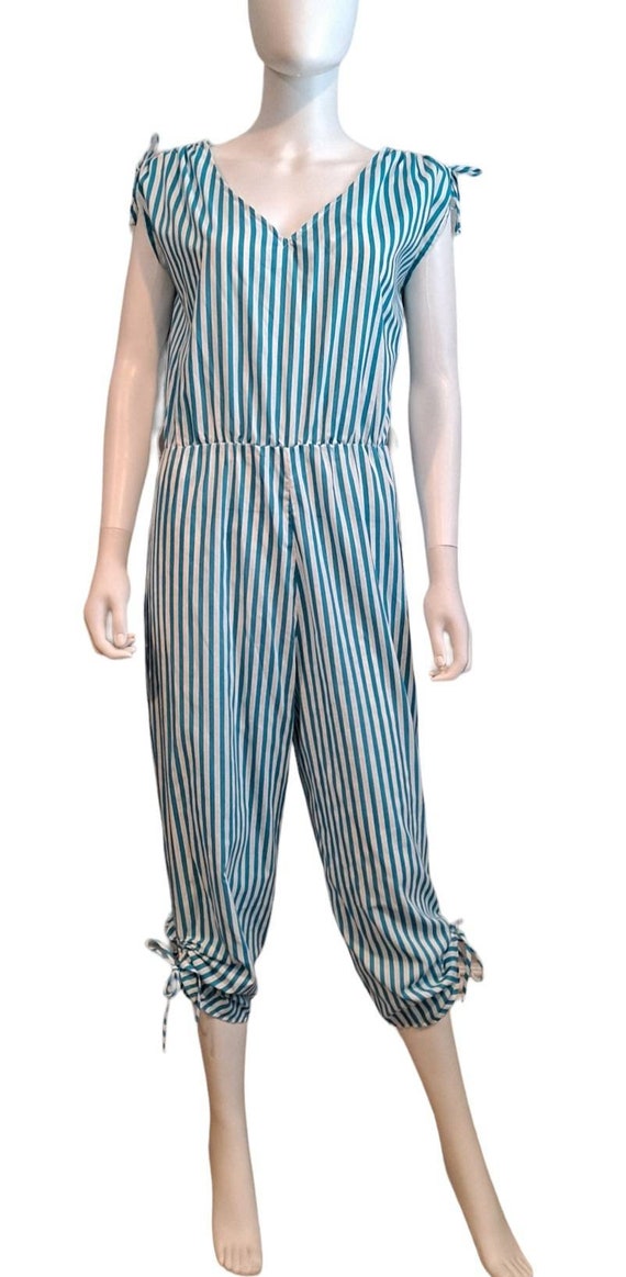 1980s Striped Cotton Jumpsuit - image 5