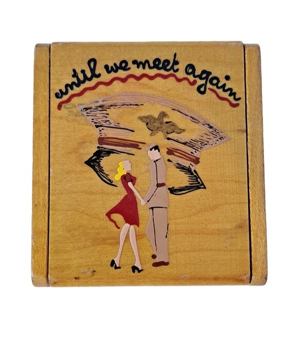 1940s WW2 Era Sweetheart Makeup Compact Painted Lo