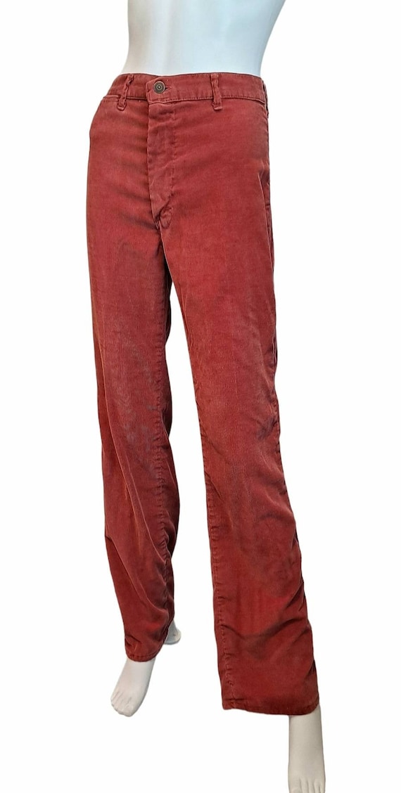 70s 80s Burnt Sienna Corduroy Pants Funny Girl Hig