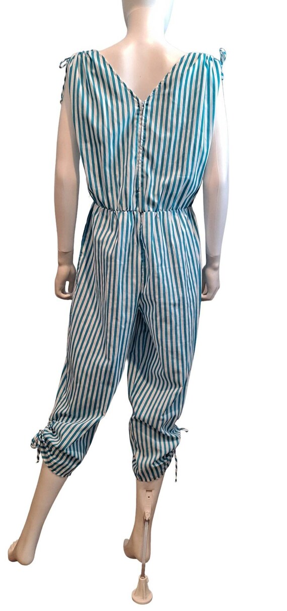1980s Striped Cotton Jumpsuit - image 3