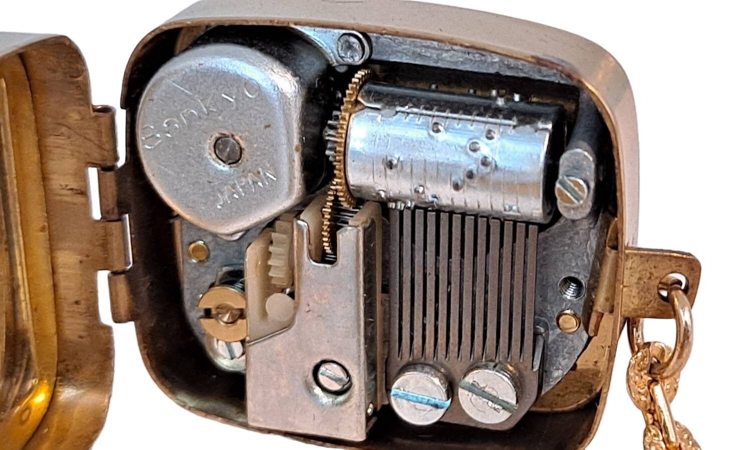 1980s Sankyo Music Box Keychain Black and Gold Etsy