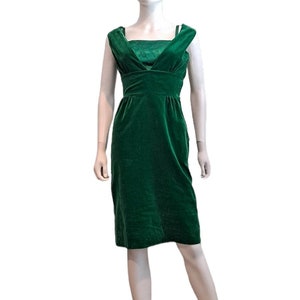 1960er Jahre Grünes Samt Cocktailkleid