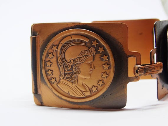 1970s Athena Goddess of Wisdom Copper Link Coin B… - image 3
