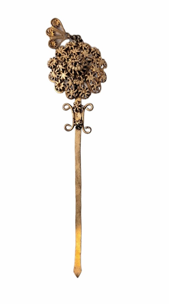 Antique Gold Metal Hair Forks Hair Picks Hair Sticks … Gem