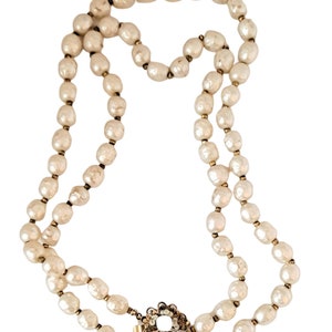 Miriam Haskell Baroque Pearl Multi Double Strand Necklace