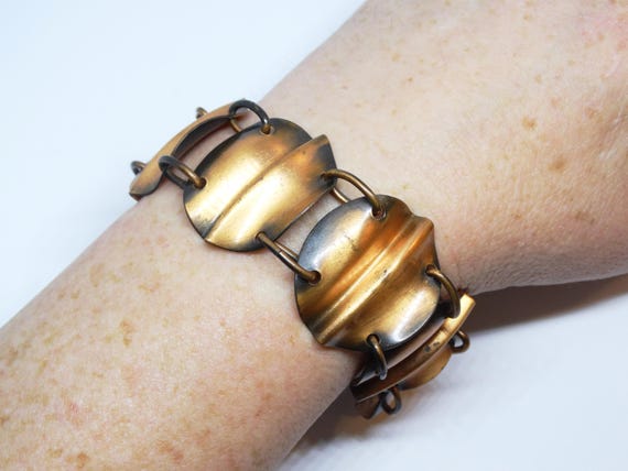 Modernist Solid Copper Link Bracelet - image 8