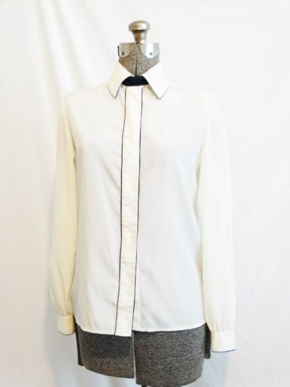 1970s Adolph Schuman Lilli Ann Secretary Blouse C… - image 1