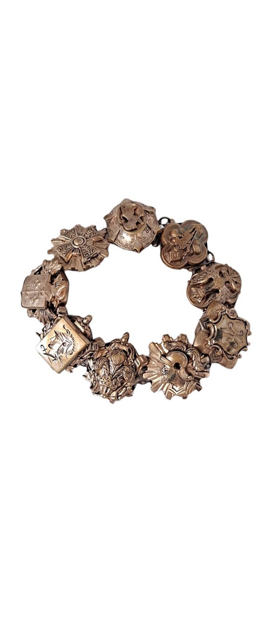 French Heraldic Coat of Arms Slide Bracelet Fleur de … Gem