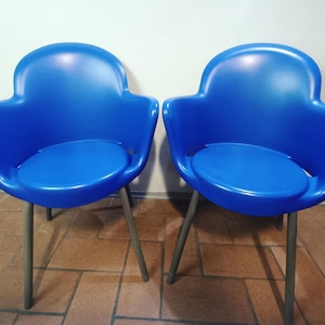 Set of 2 Vintage Gogo Chairs by Marcello Ziliani for Sintesi, Italy, 1990s – Blue Postmodern Stackable Design