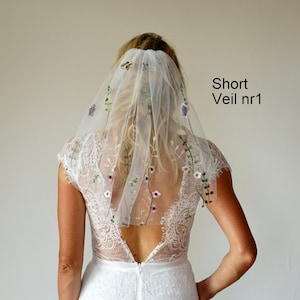 ウェディングアクセサリー GANISONG Bridal Rose Blooming Short Veil White Short Floral Bridal Wedding Veil, Flower Pop Lace Secret