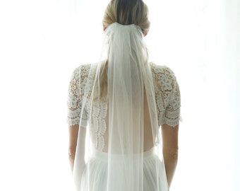 Soft Bridal Wedding Veil, classic veil ,ivory bridal Veil Elbow Fingertip Chapel Cathedral length veil, bridal cut veil, Simple Sheer Veil