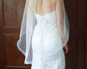 1" One Layer Horsehair Tulle Veil, Ivory 1" Horsehair Veil, bridal wedding Horsehair veil,soft Horsehair wedding veil chapel Horsehair veil