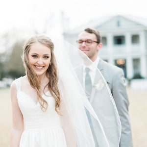 Soft Pencil Edge Veil Wedding Bridal Veil white ivory Pencil veil bridal Veil Elbow Fingertip Waltz Chapel Cathedral length veil bridal veil image 2