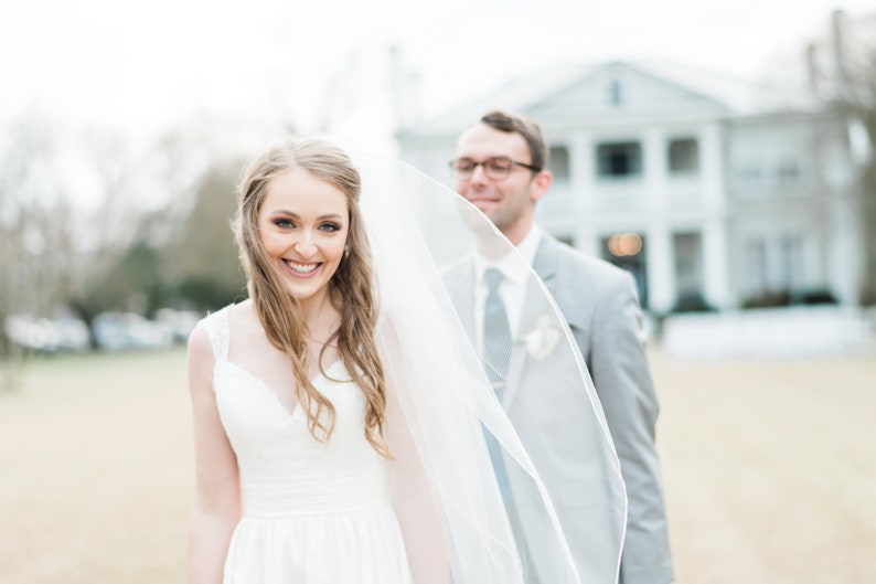 Soft Pencil Edge Veil Wedding Bridal Veil white ivory Pencil veil bridal Veil Elbow Fingertip Waltz Chapel Cathedral length veil bridal veil image 2