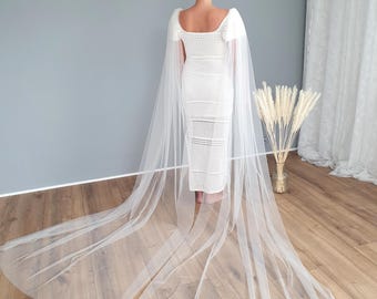 Ali di mantello da sposa, Ali morbide da sposa, Ali da sposa da sposa, Velo da sposa, Velo lungo moderno, Ali da sposa, Coprispalle, Coprispalle da sposa