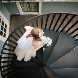 Veil Cape, Bridal cape, Wedding Bridal cape veil Ivory long Modern veil Draped bridal cape coverup, english veil, shoulder train image 10