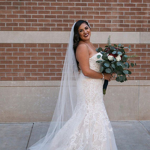 Floor Length Wedding Bridal Veil 72 Long Inches White, Ivory, Wedding Veil  Long Bridal Veil Floor Length Veil Bridal Veil Cut Edge Veil 