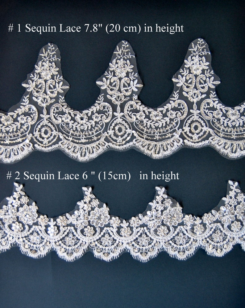 View of Bridal Lace Veil , Lace Wedding Veil, White Ivory Soft Tulle Veil ...