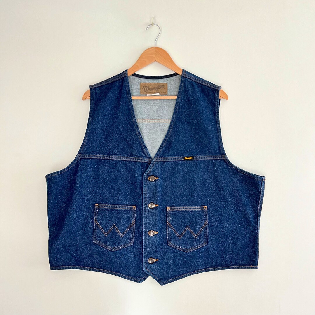 Vintage 80'S Wrangler denim vest, size L for men / eaa524562