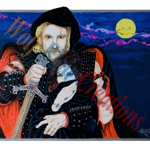 Caped Lord and Lady Painting Print 11x17