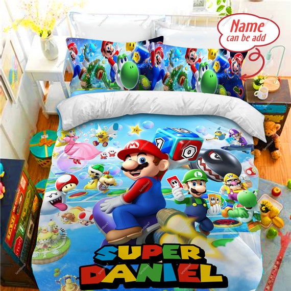 Personalized Super Mario Bedding Set Super Mario Blanket - Etsy UK