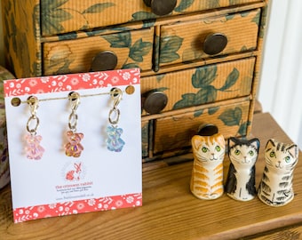 Iridescent Gummy Bear Stitch Marker Set: Knit Crochet Progress Keepers