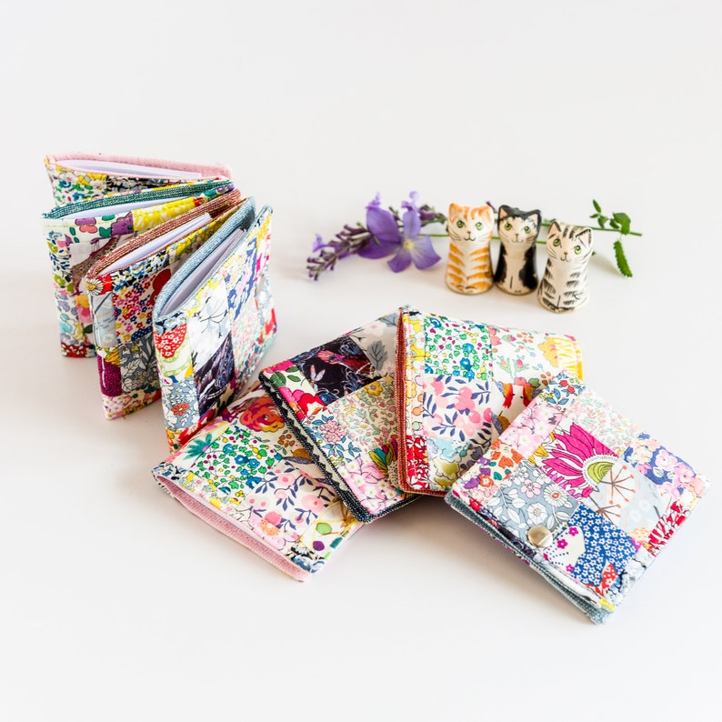 Liberty Lawn Patchwork Notebook or Needlebook: Handmade Postage Stamp ...