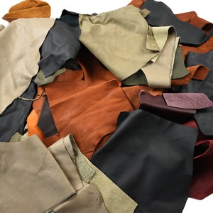 Leather Scraps, Vegetable tanned leather, Waxed Leather, 2Kg