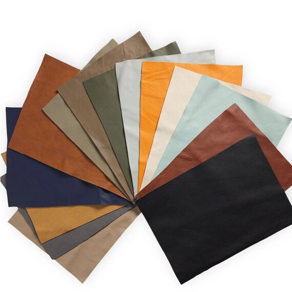 Genuine Leather Panels | Chrome-Tanned Upholstery | Craft Leather Sheets | Wallet Bag Journal DIY | 22x30 cm 30x30 cm