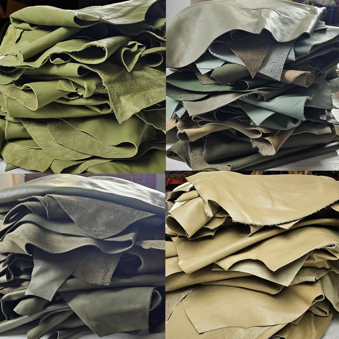 Leather Scraps 1-2 Sq. Ft, Full Grain Leather Cowhide Pieces, Cow ...