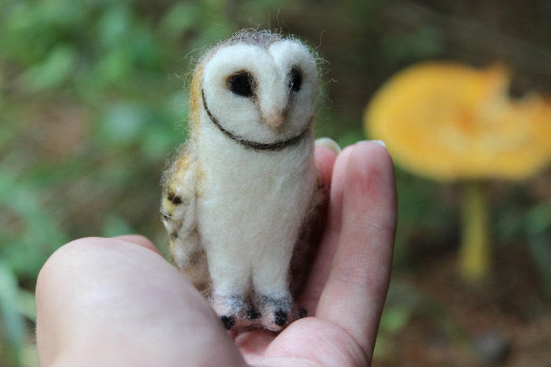 Needle Felted Miniature Realistic Barn Owl Made to Order | Etsy