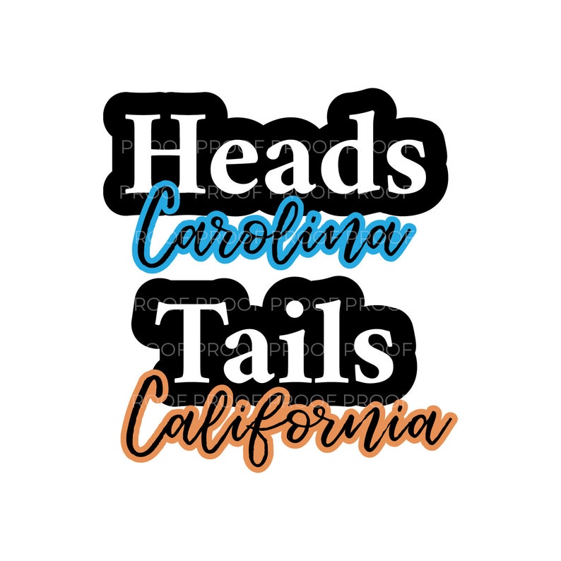 Heads Carolina Tails California Instant Digital Download. Etsy