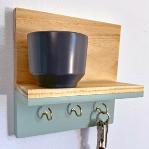 Key Holder With Shelf Entryway Small Shelf With Hooks Key