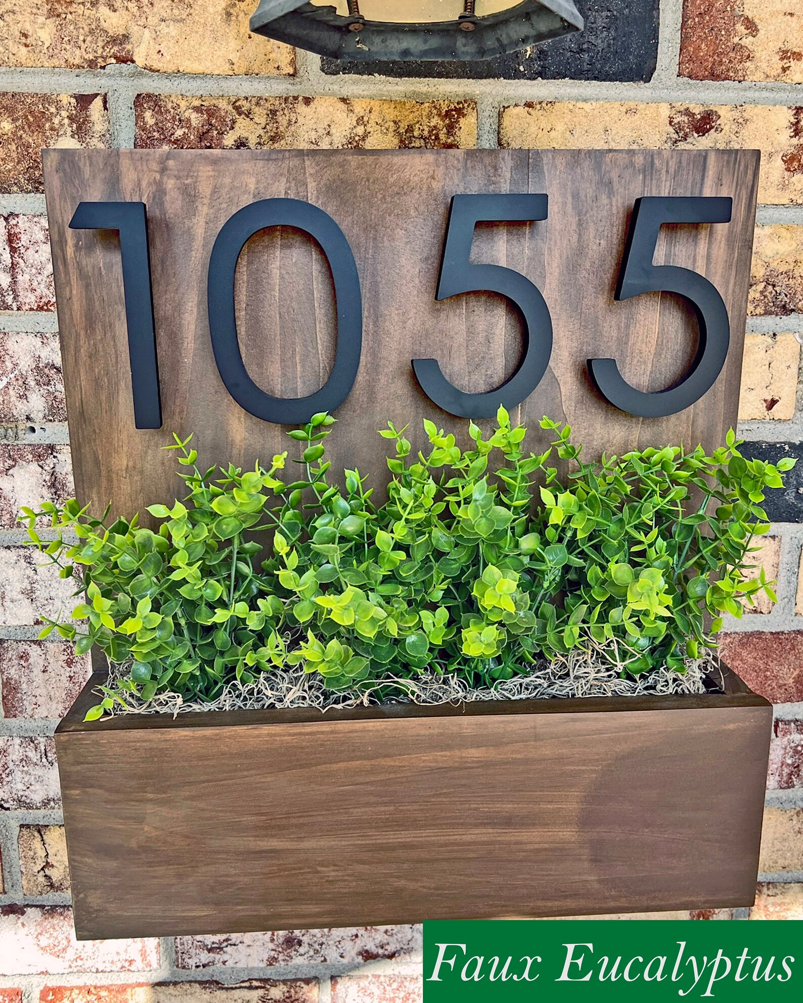 Planter Box House Number Sign / Address Plaque With Plant Box Etsy