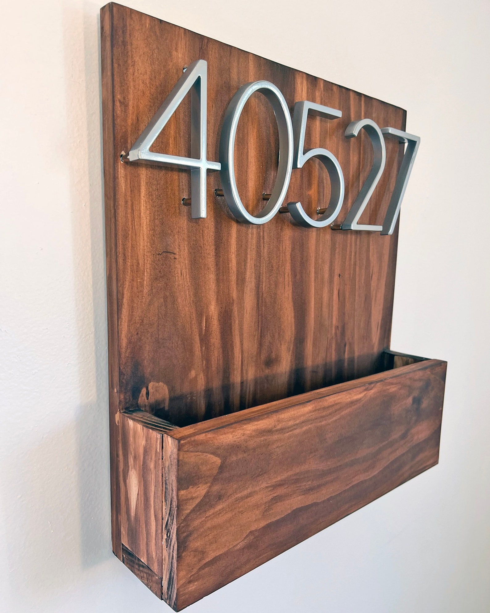 Planter Box House Number Sign / Address Plaque With Plant Box Etsy