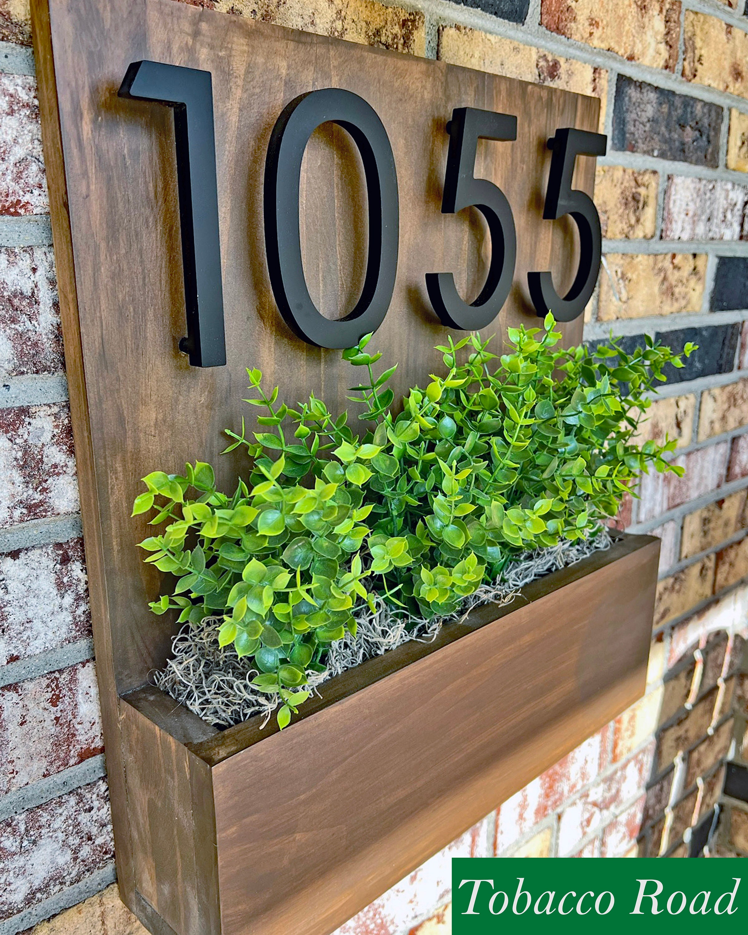 Planter Box House Number Sign / Address Plaque With Plant Box Etsy