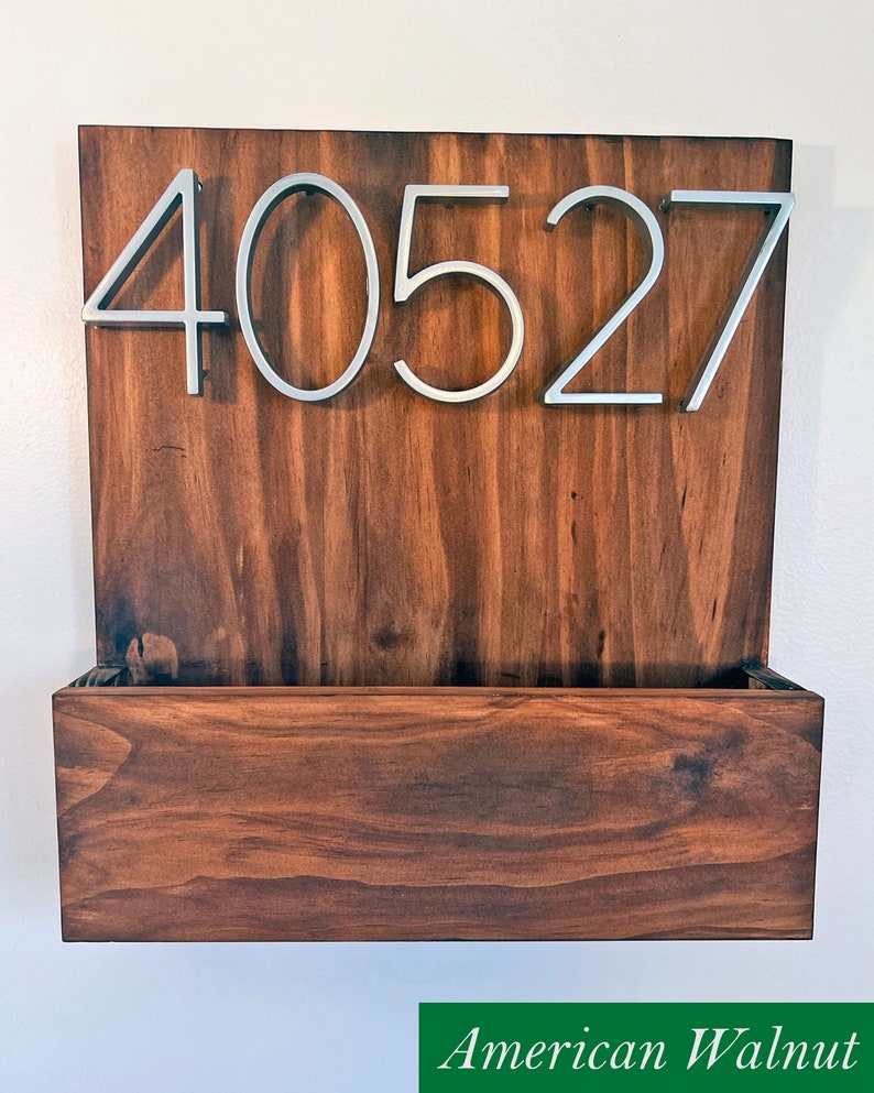 Planter Box House Number Sign / Address Plaque With Plant Box Etsy