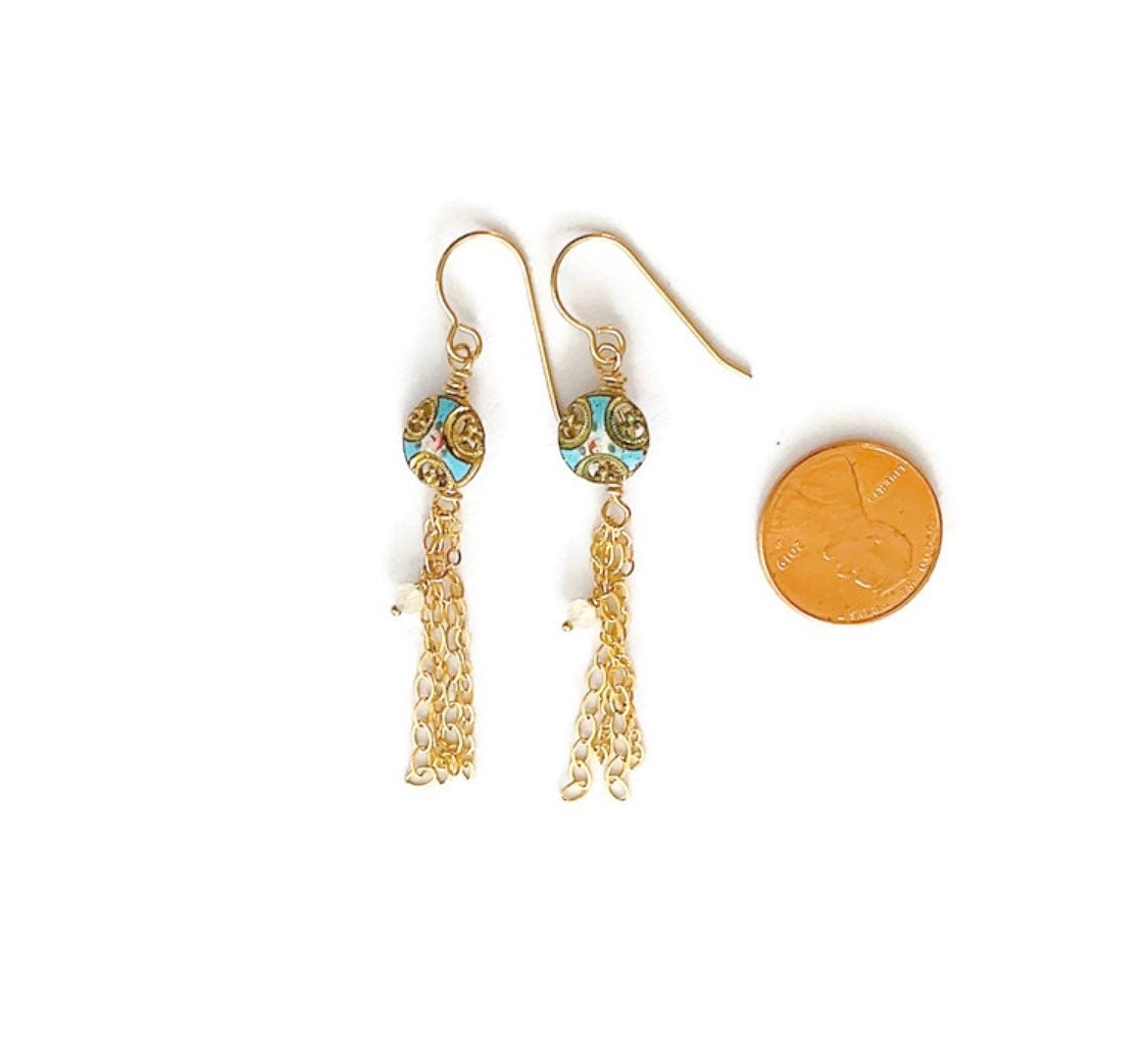Boucles D'oreilles Bouton Dorées Vintage 1374 - Occasion Parfait état, Clips