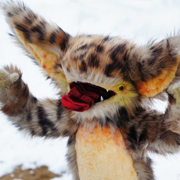Leopard Monster. Cutie Gremlin. Plüschtier.