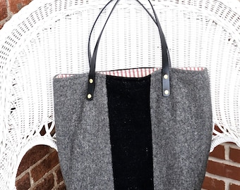 Vintage Wool Blanket Tote Bag: Handmade Hudson Bay Style Purse
