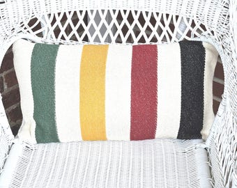Hudson Bay Trapper Style~~Blanket Pillow Cover Only~~ 100% Cotton~~Handmade~~22 x 12 Inches~~Envelope Style
