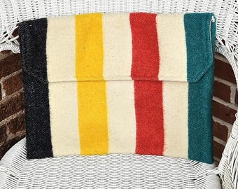 Vintage 60's Orvis Hudson Bay Striped Wool Blanket Hunting Jacket